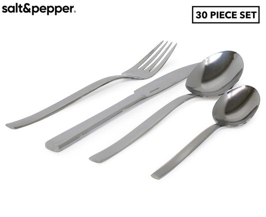 Salt & Pepper 30-Piece Monaco Cutlery Set - Silver