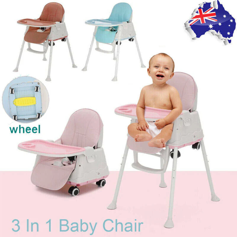 3 in 1 Baby High Chair Infant Dining Eating Feeding Seat Toddler Table Chair AU