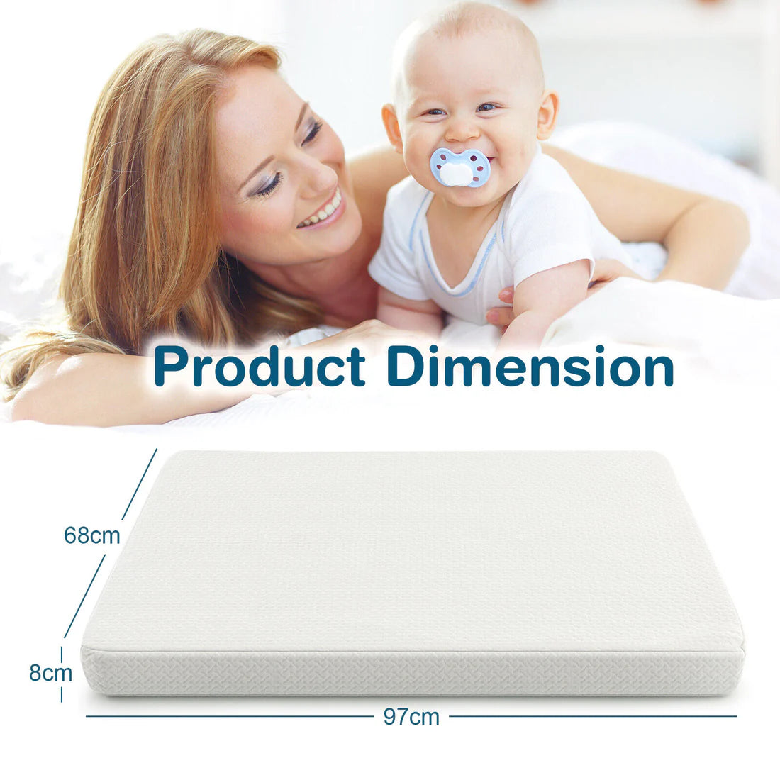 Baby Cot Mattress Portable with Breathable Foam