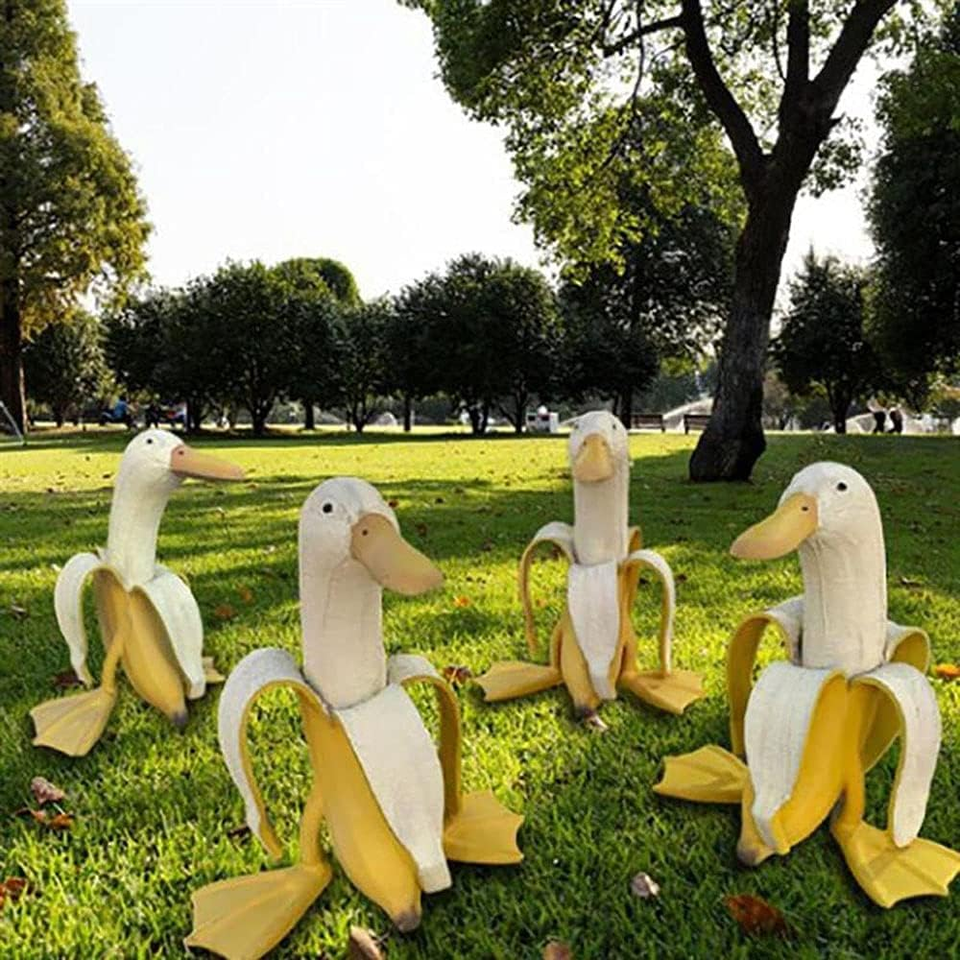 YULINJING Garden Decoration Banana Duck Art,Garden Yard Decorative Ornaments