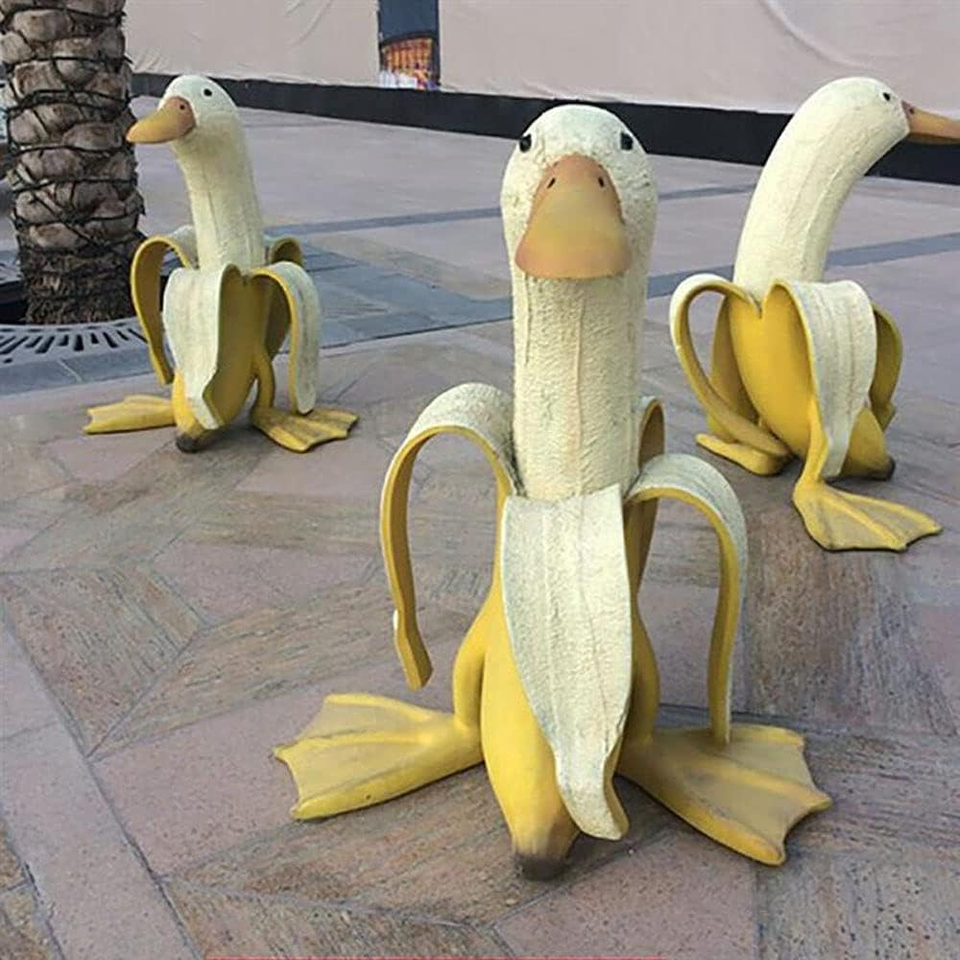 YULINJING Garden Decoration Banana Duck Art,Garden Yard Decorative Ornaments