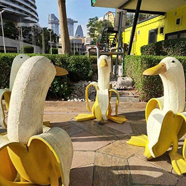 YULINJING Garden Decoration Banana Duck Art,Garden Yard Decorative Ornaments