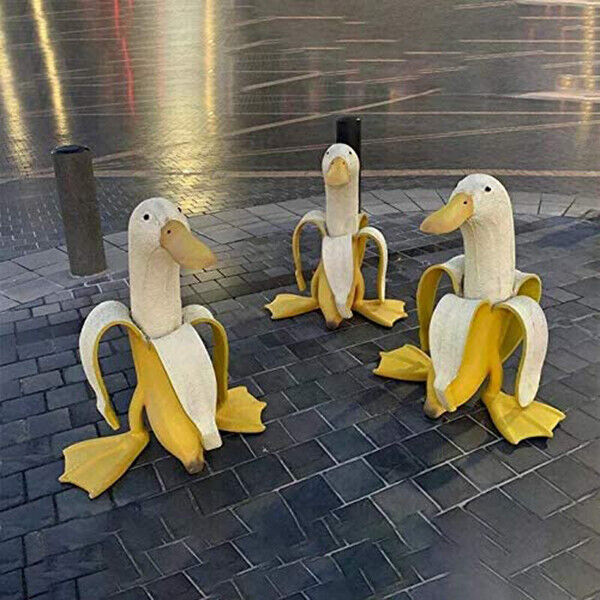 YULINJING Garden Decoration Banana Duck Art,Garden Yard Decorative Ornaments