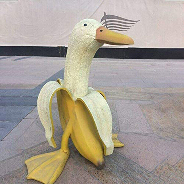 YULINJING Garden Decoration Banana Duck Art,Garden Yard Decorative Ornaments