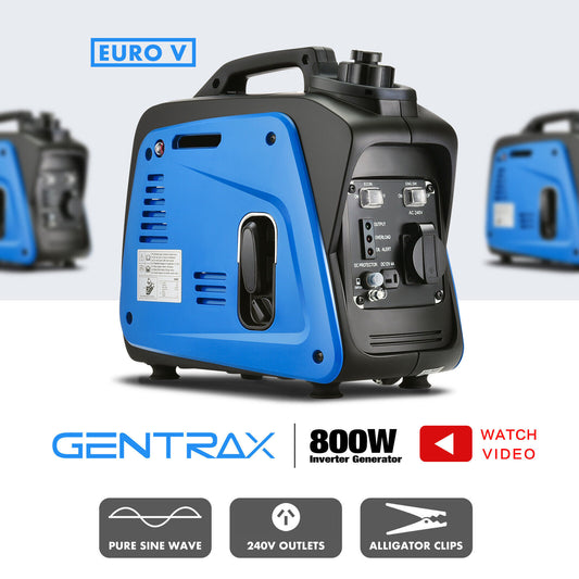 GenTrax Portable Inverter Generator 800W Max 700W Rated Pure Sine Petrol New