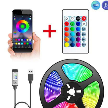 Tape Bluetooth USB LED Strip Light 5050 SMD 5V USB RGB Lights Flexible LED Lamp Tape Ribbon RGB Self-adhesive TV Desktop Diode