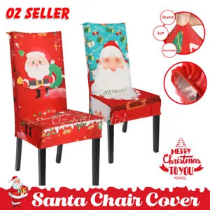 Christmas Santa Chair Cover Decorations Or Xmas Chair Slipcover Creative Pattern