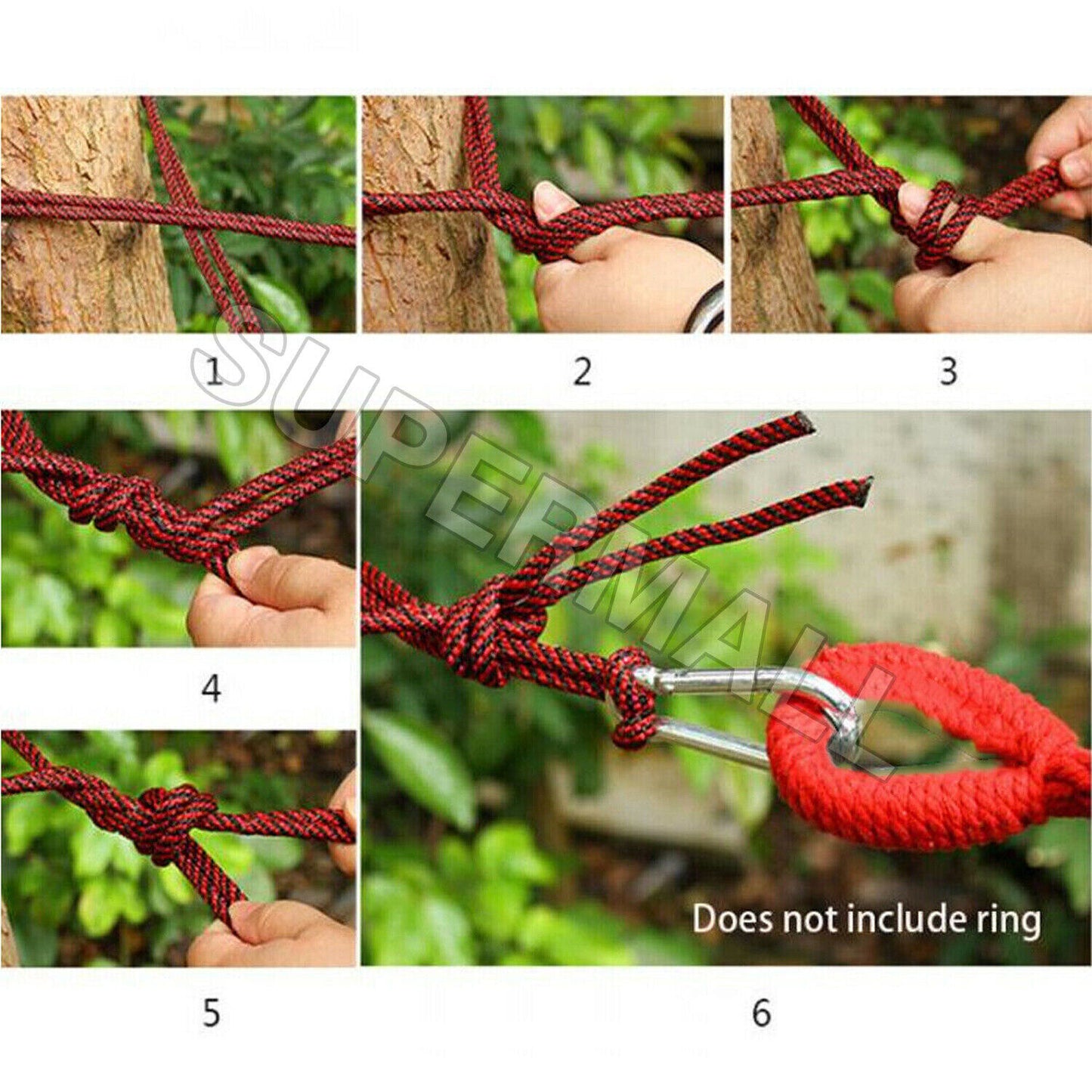 Outdoor Double Hammock Bed Swinging Camping Hanging Tree Strap Hook OZ