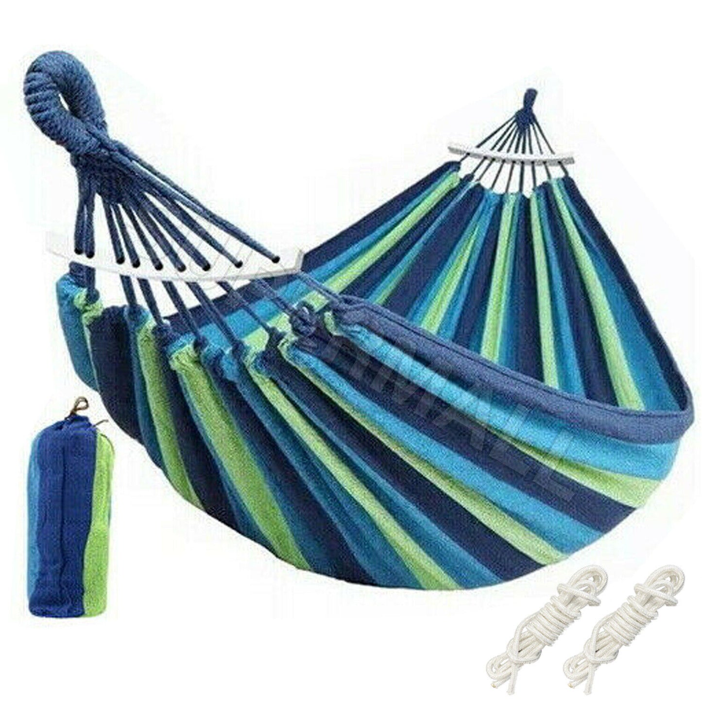 Outdoor Double Hammock Bed Swinging Camping Hanging Tree Strap Hook OZ