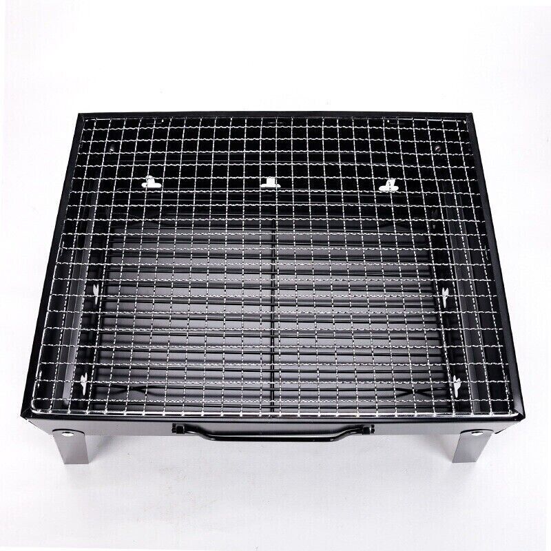 AU Portable Folding Thickened Grill BBQ Small Black Steel Charcoal Grill Outdoor