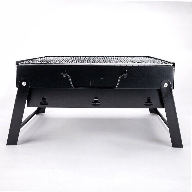 AU Portable Folding Thickened Grill BBQ Small Black Steel Charcoal Grill Outdoor