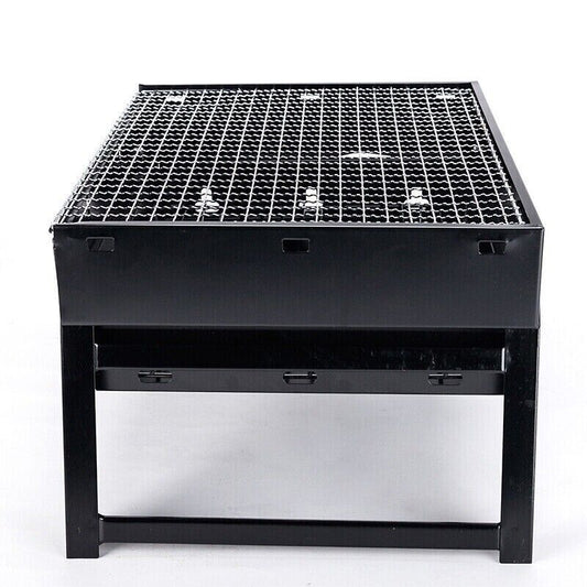 AU Portable Folding Thickened Grill BBQ Small Black Steel Charcoal Grill Outdoor