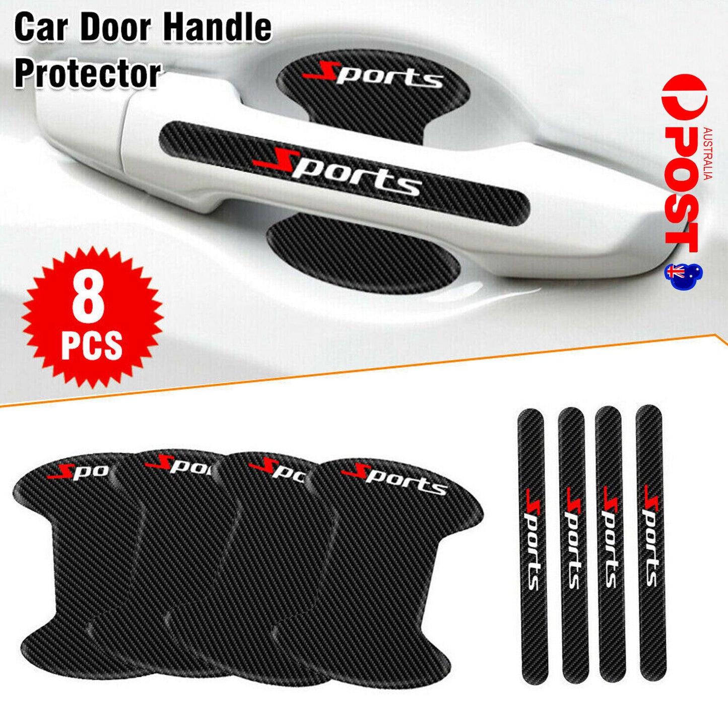 8pcs Car Door Handle Bowl Sticker Protector Anti Scratch Cover Accessories